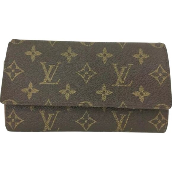 566146BT (L1) Louis Vuitton Wallet Long Porte Yen 3 Cartes Credit Brown Monogram